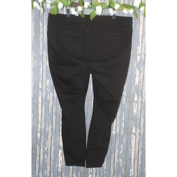 Torrid Premium Women's Black Distressed Jeans Size 22 Bombshell Skinny Stretch - Picture 5 of 10